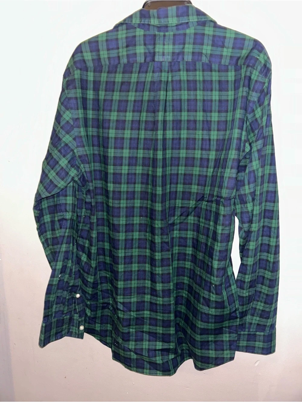 Polo Ralph Lauren Shirt - green/blue plaid 100% cotton long sleeve button up